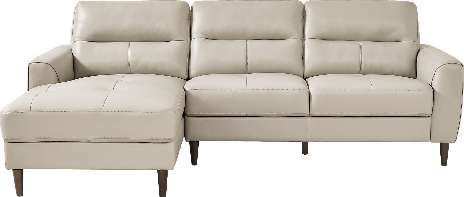 Sutton Heights Beige Leather 2 Pc Sectional - Image 1