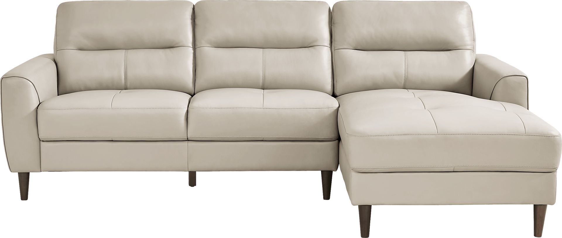 Sutton Heights Beige Leather 2 Pc Sectional - Image 1