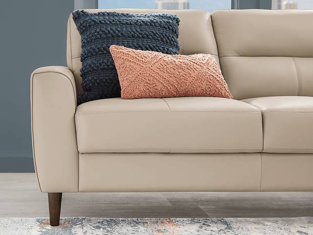 Sutton Heights Beige Leather 5 Pc Sectional - Thumbnail - Image 4