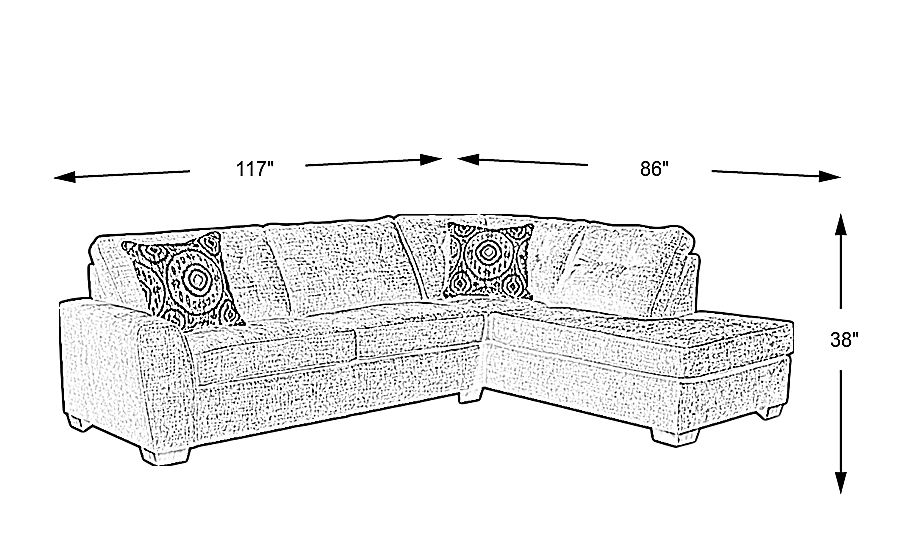 Sutton Lane Black 2 Pc Sectional Rooms To Go