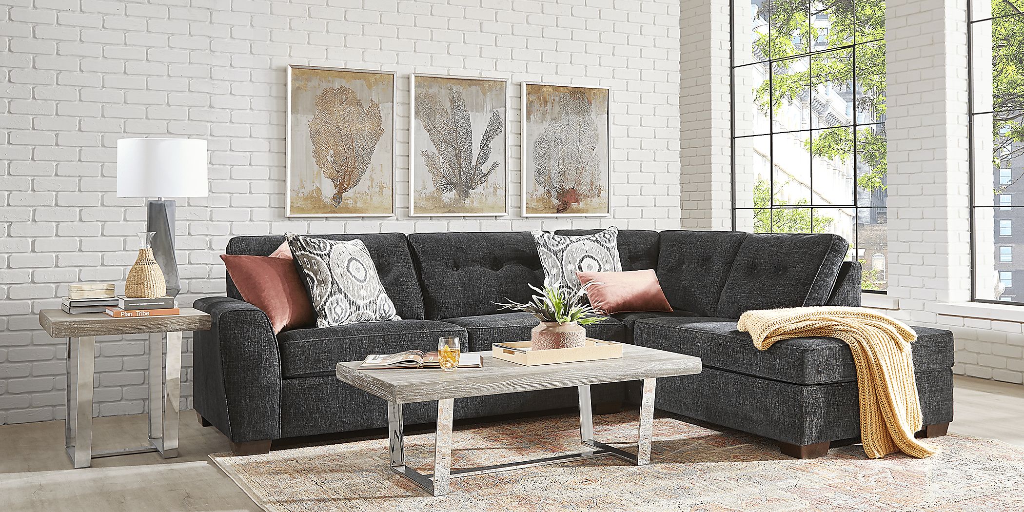 Rooms to go store black sectional