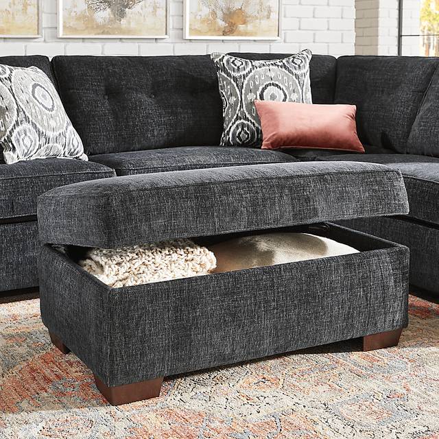 Sutton Lane Black Storage Cocktail Ottoman - Thumbnail - Image 4