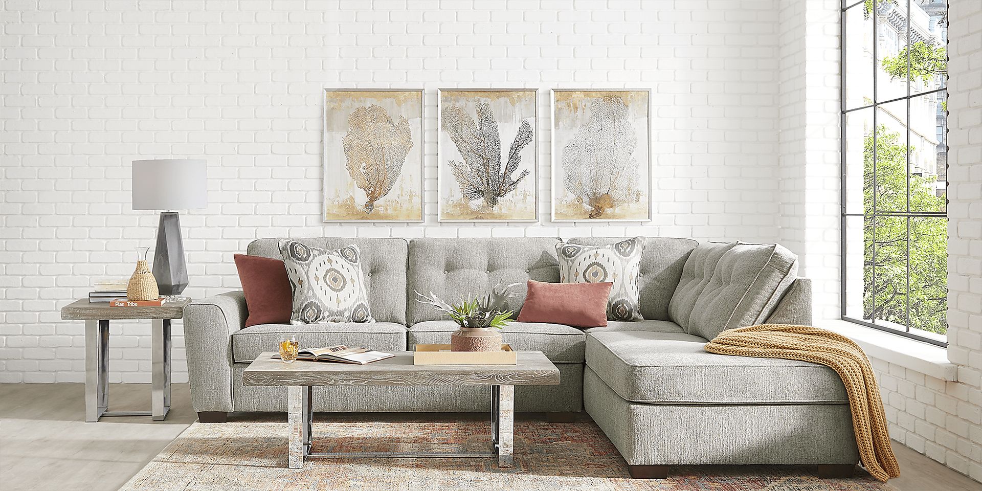 Sutton Lane Gray 2 Pc Sectional - Image 3