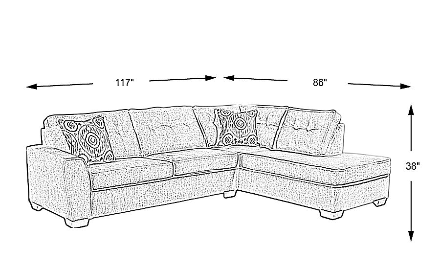 Sutton Lane Gray 2 Pc Sectional - Rooms To Go