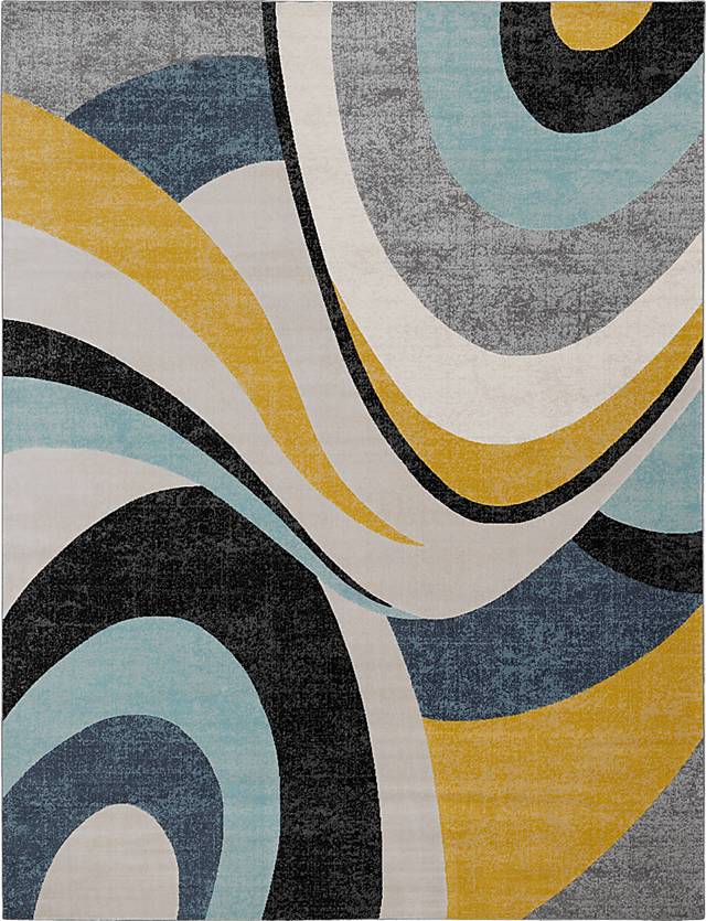 Swaley Blue 5'3 x 7'3 Rug - Thumbnail - Image 1