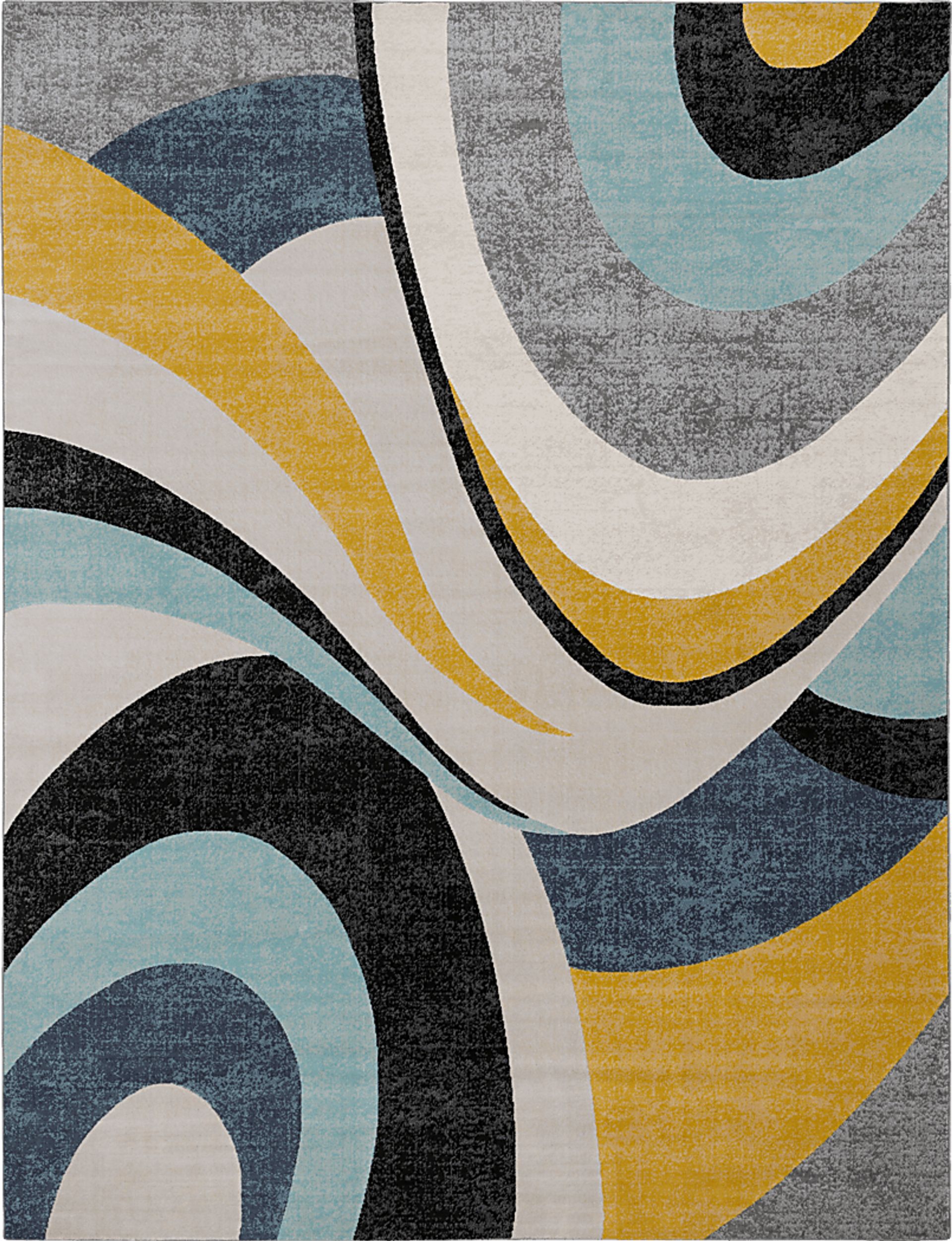 Swaley Blue 5'3 x 7'3 Rug - Image 1