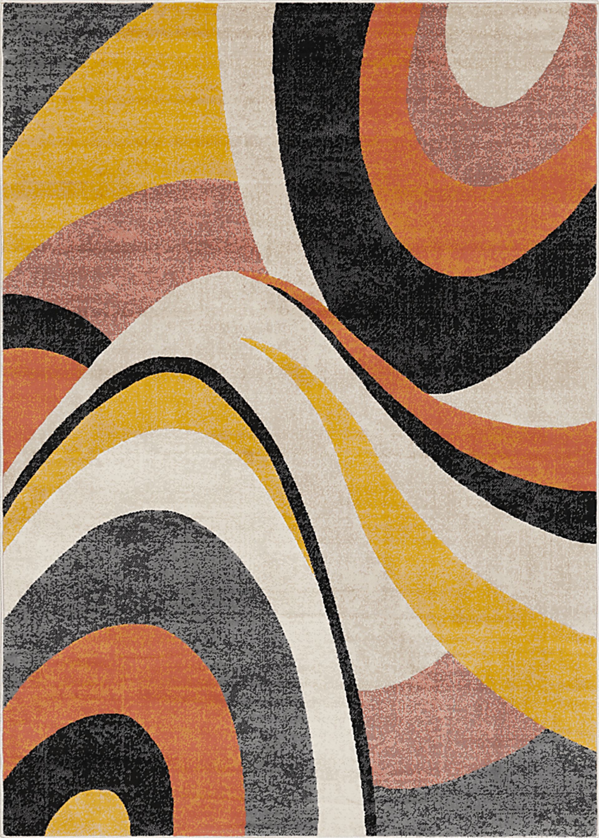 Swaley Orange 5'3 x 7'3 Rug - Image 1
