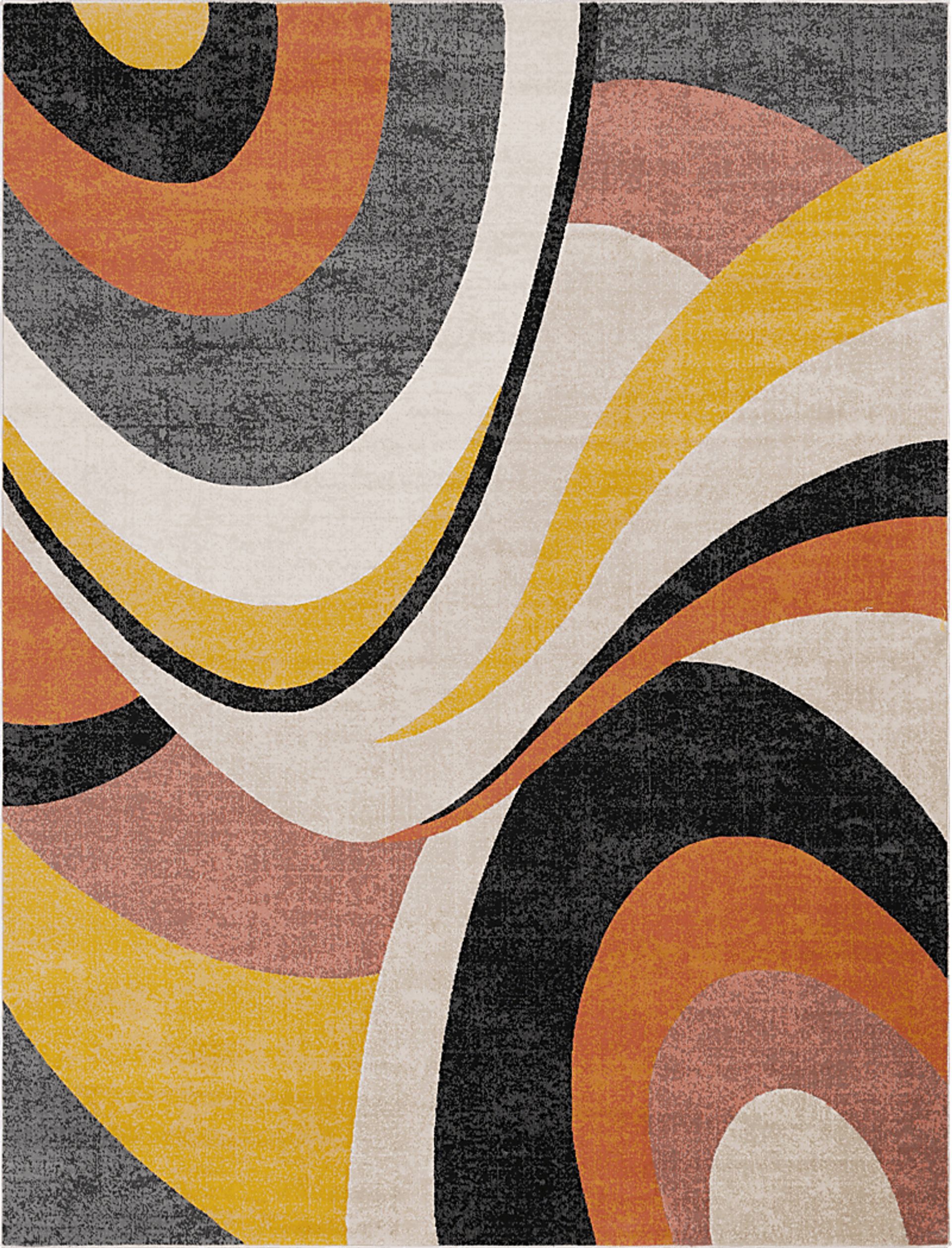 Swaley Orange 7'10 x 10'3 Rug - Image 1