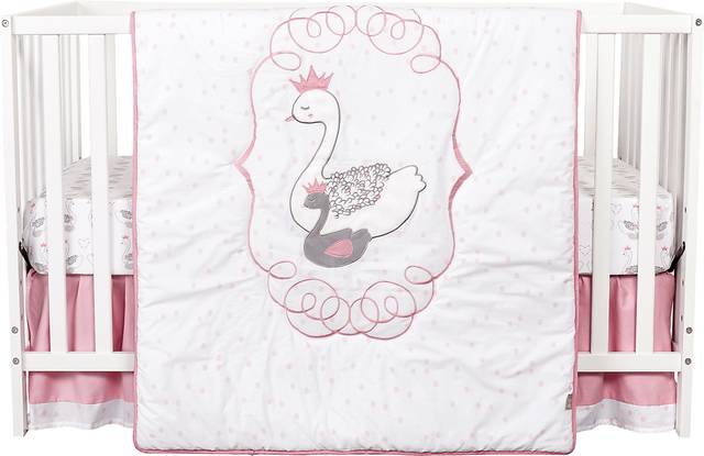 Swan Lullaby Gray 3 Pc Baby Bedding Set - Thumbnail - Image 3