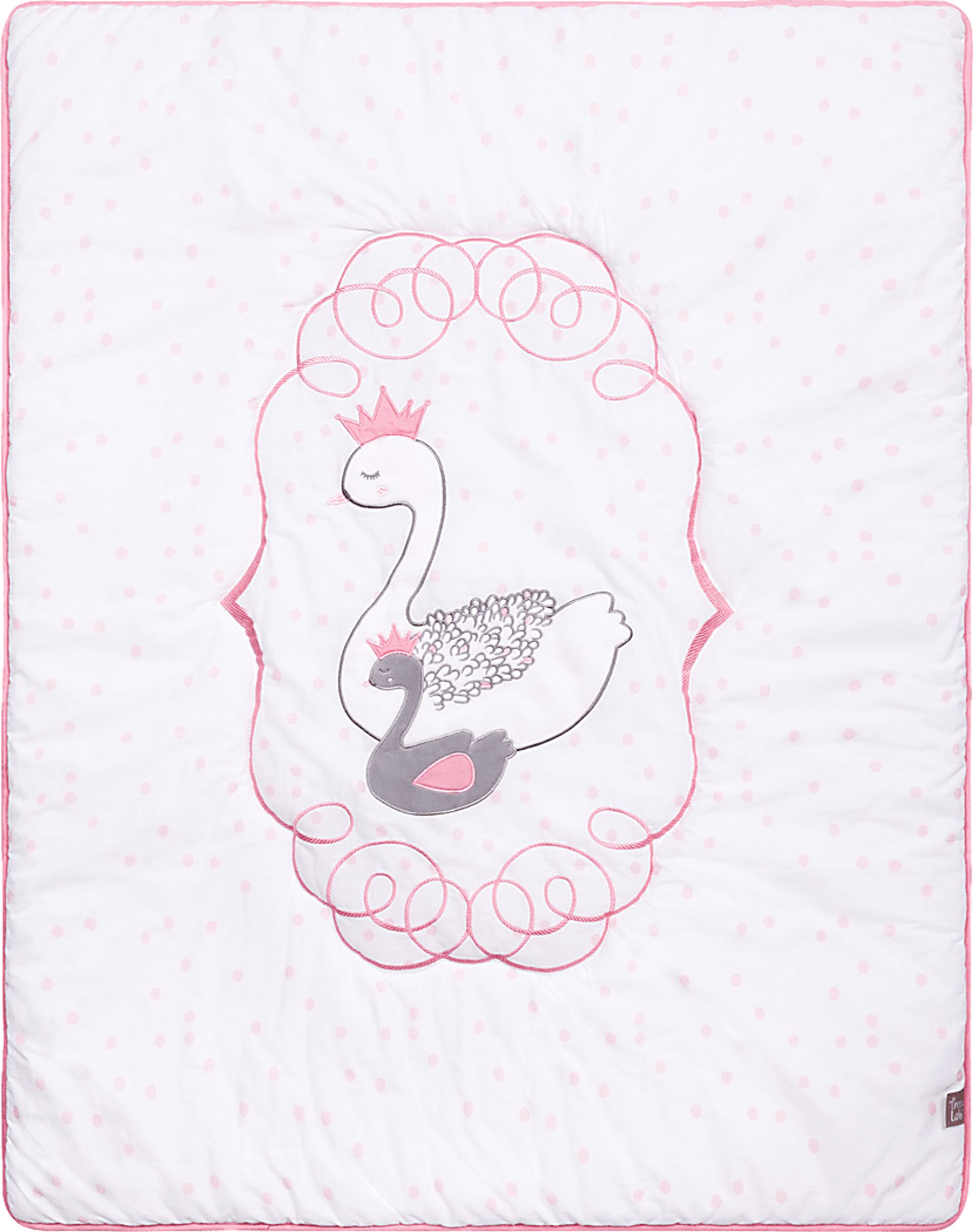 Swan Lullaby Gray 3 Pc Baby Bedding Set - Image 4