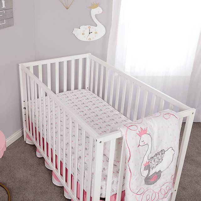 Swan Lullaby Gray 3 Pc Baby Bedding Set - Thumbnail - Image 8