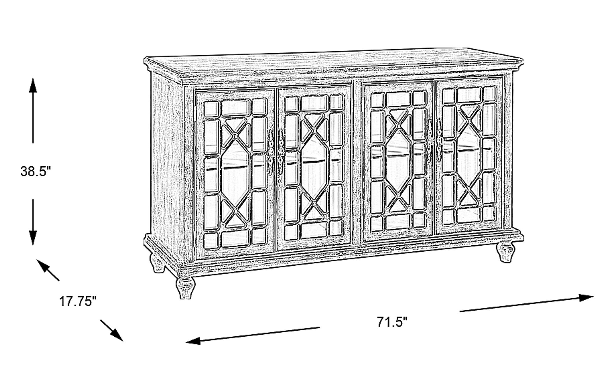 Dimension Image. Please refer to the Dimension Tab on this page for dimension details.