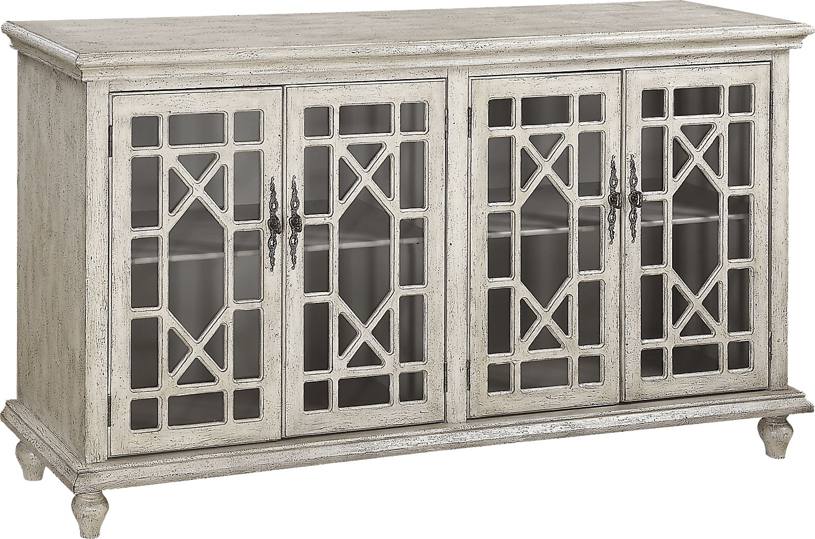 Swansboro II Ivory Light Wood,White Accent Console | Rooms to Go