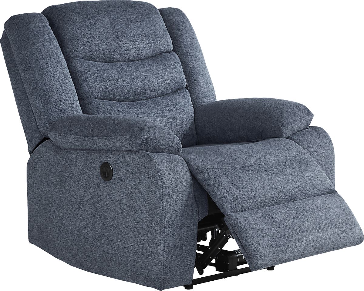 Swansea Blue Woven Power Recliner | Rooms to Go