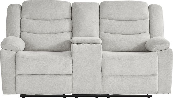 Swansea Gray Reclining Console Loveseat
