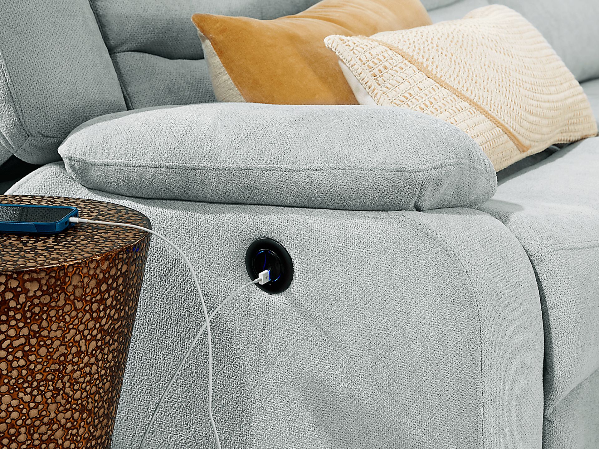 Swansea Mint Power Reclining Sofa - Image 4