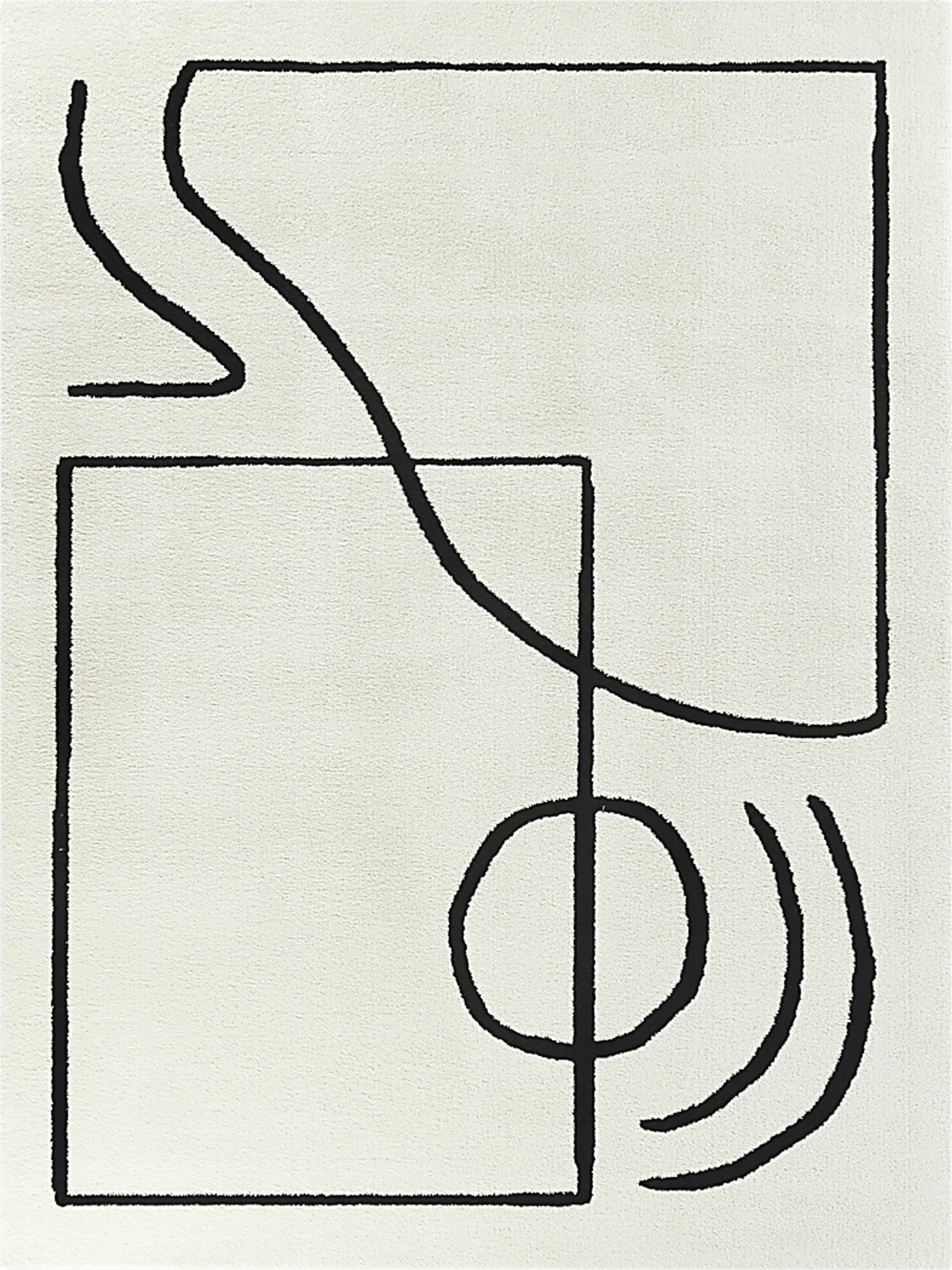Swesilf Black/White 5'3 x 7' Rug - Image 1