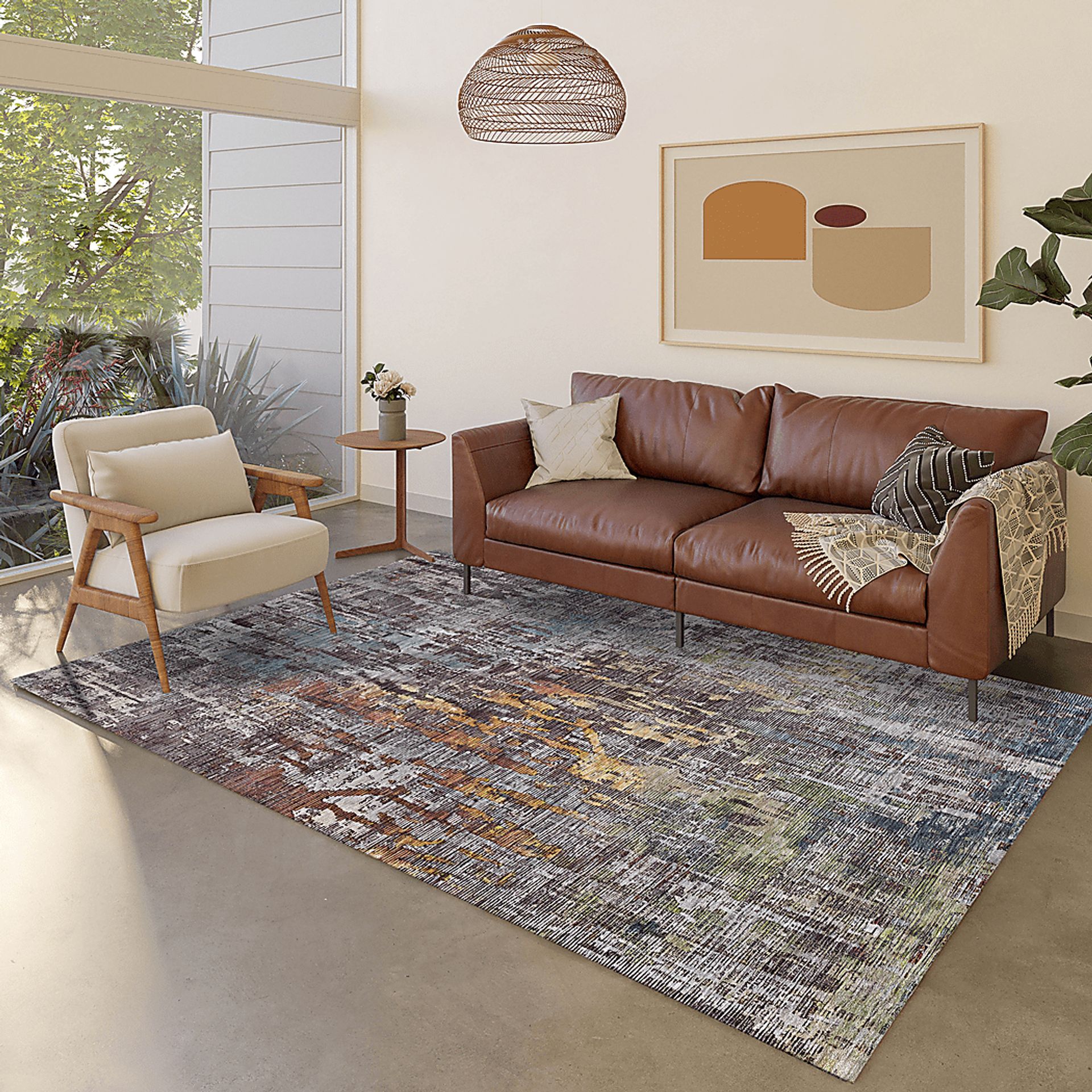 Swila Multi 5' x 8' Machine Washable Rug - Image 2