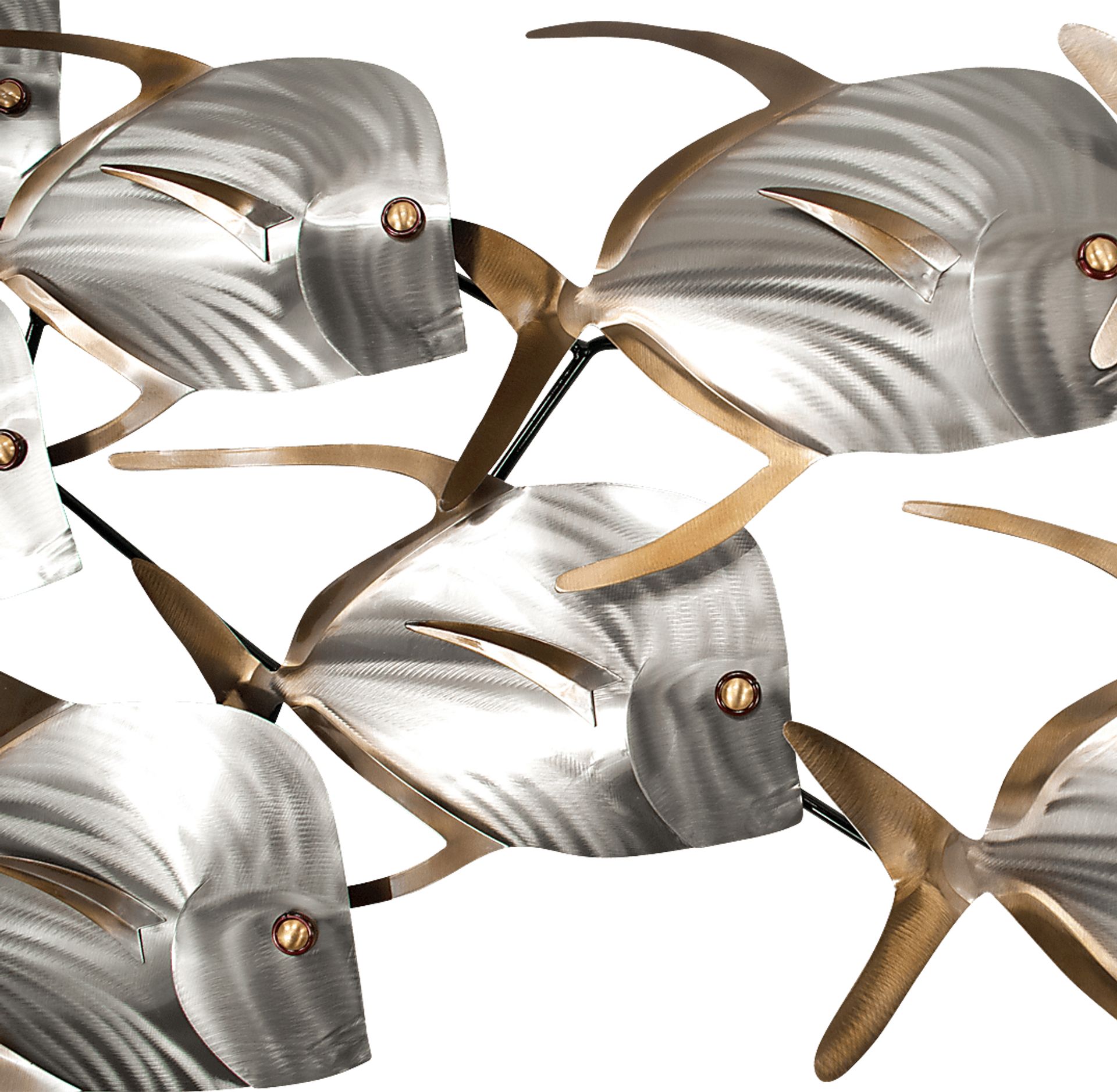 Swim With A Crowd Silver Indoor/Outdoor Wall Art - Image 2