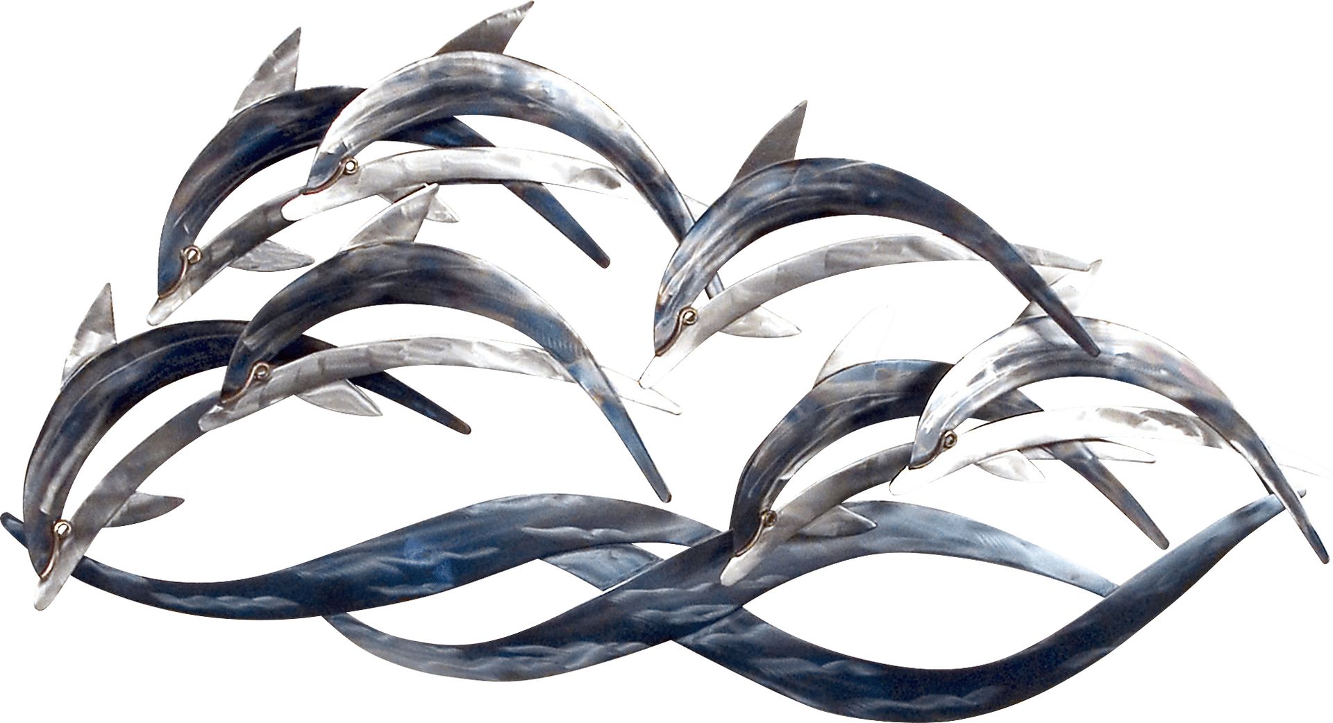 Swimming Together Blue Indoor/Outdoor Wall Art - Image 1