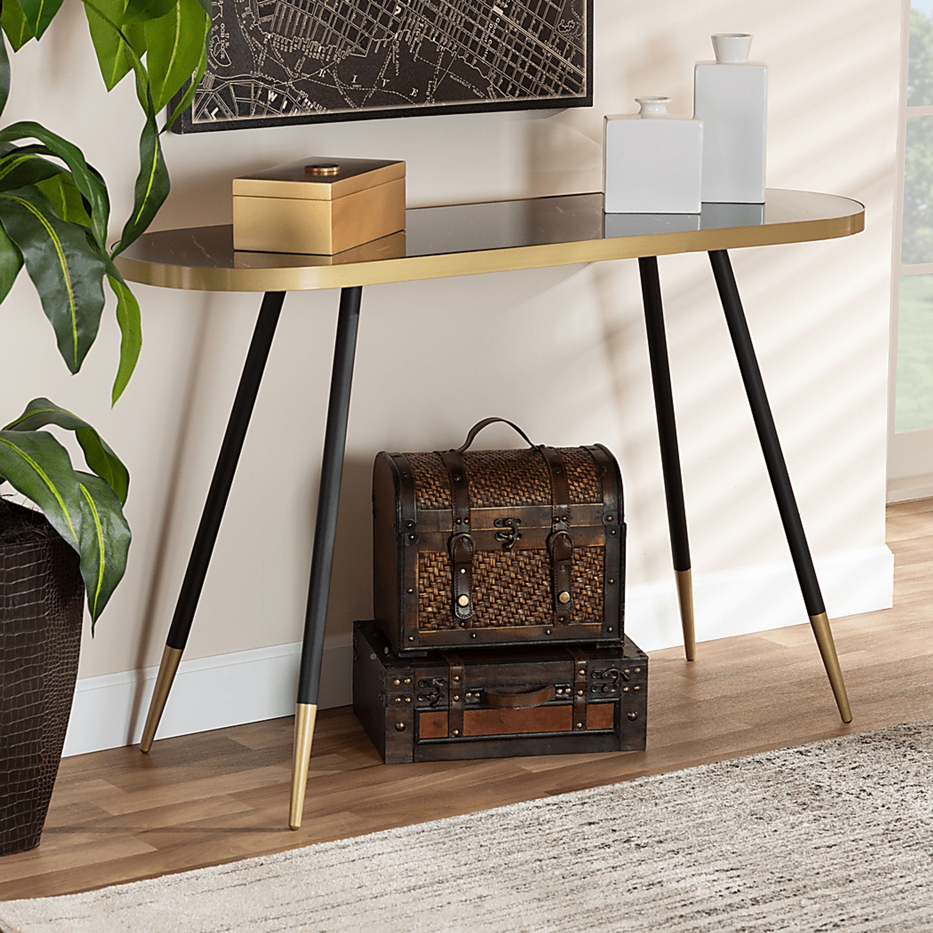 Swordfern Black Sofa Table - Image 5