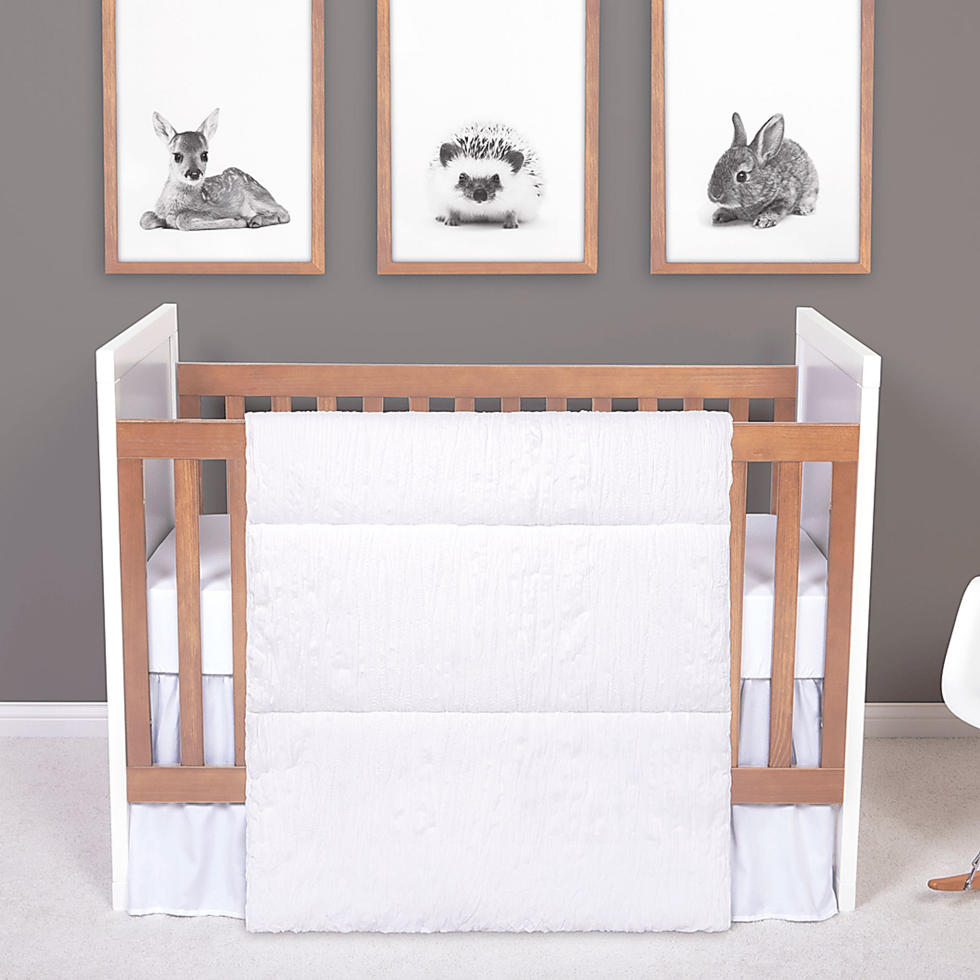 Syden White 3 Pc Baby Bedding Set - Image 1