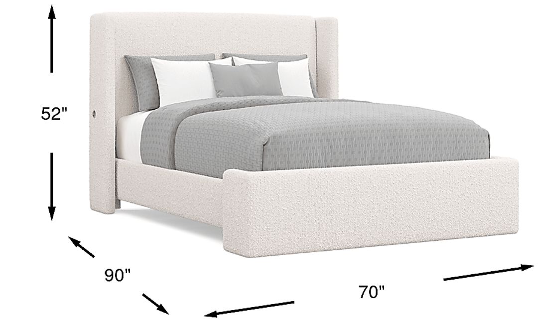Sydney White 3 Pc Queen Upholstered Bed
