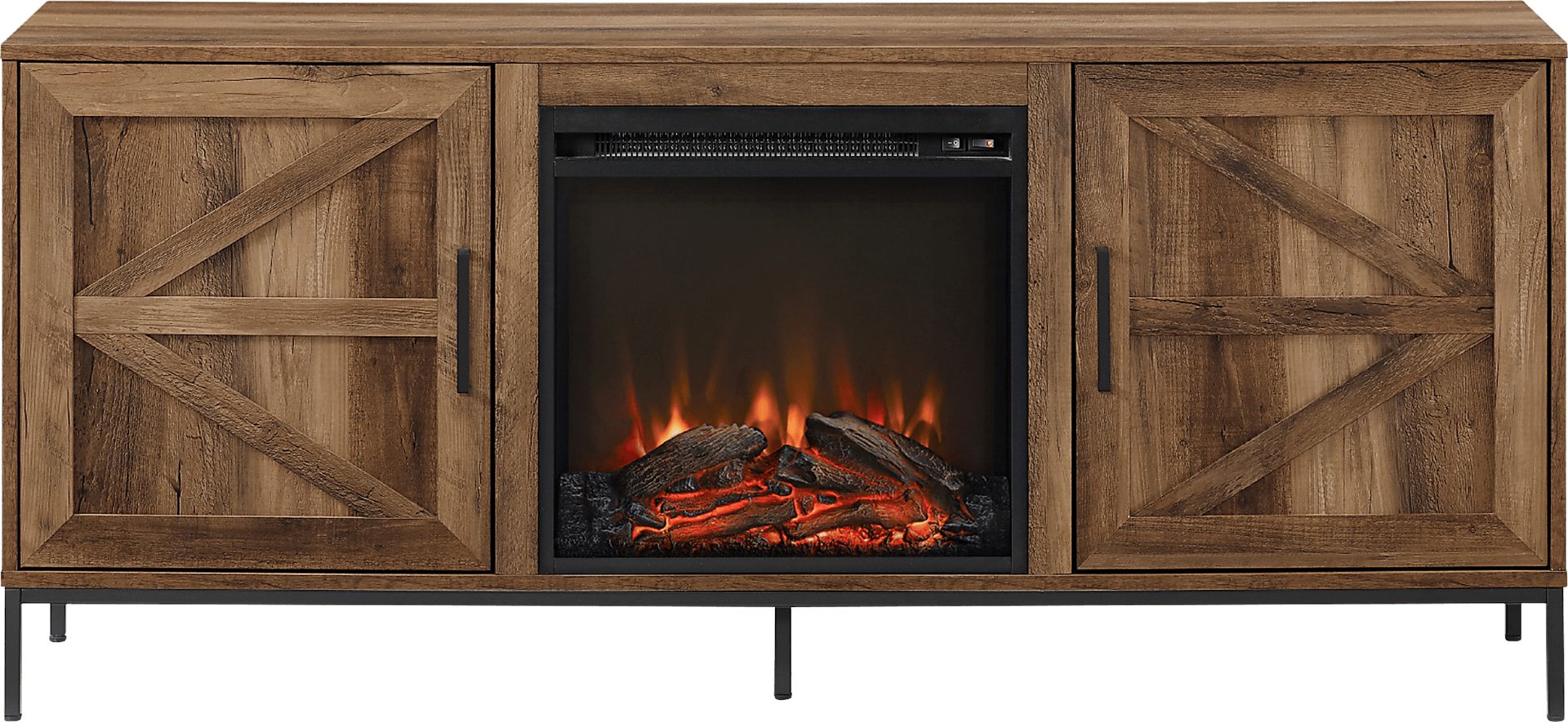 Sylvanfield Dark Oak 58 in. Console, With Electric Fireplace - Image 3