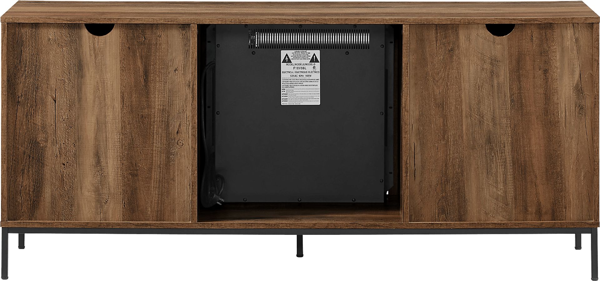Sylvanfield Dark Oak 58 in. Console, With Electric Fireplace - Image 4