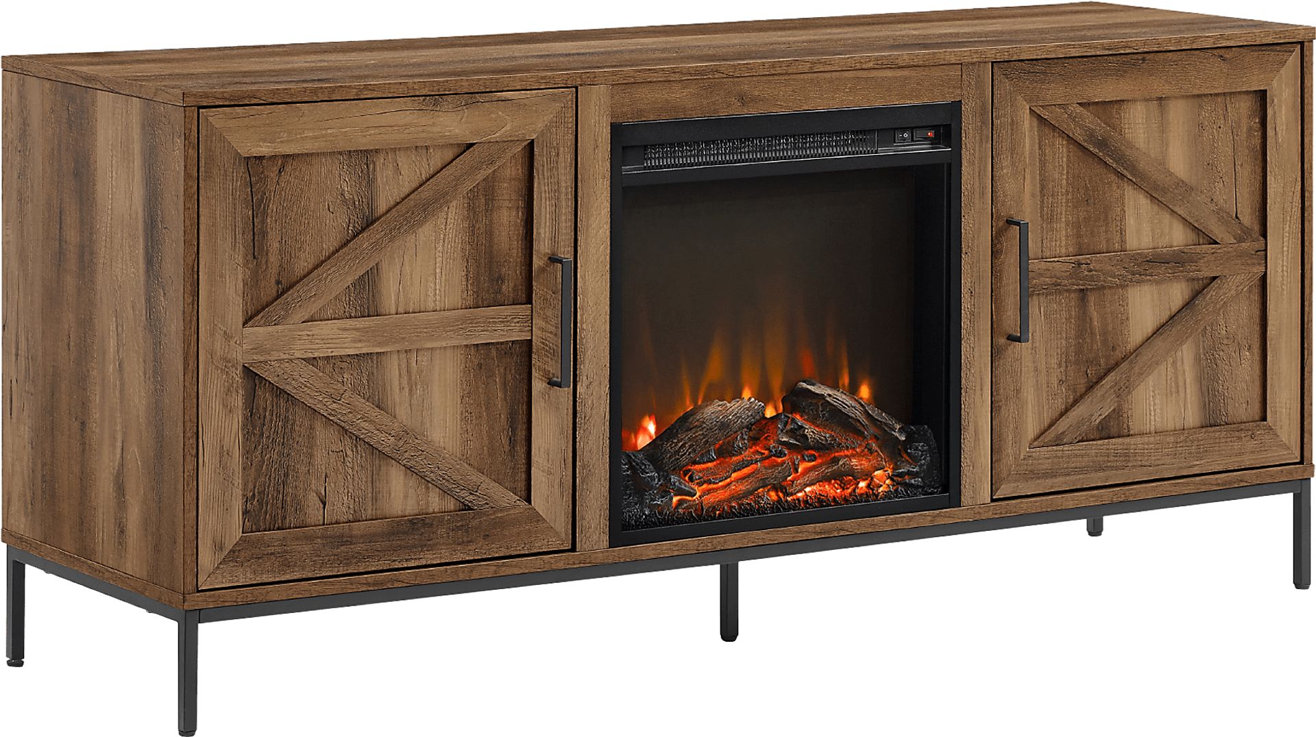 Sylvanfield Dark Oak 58 in. Console, With Electric Fireplace - Image 1