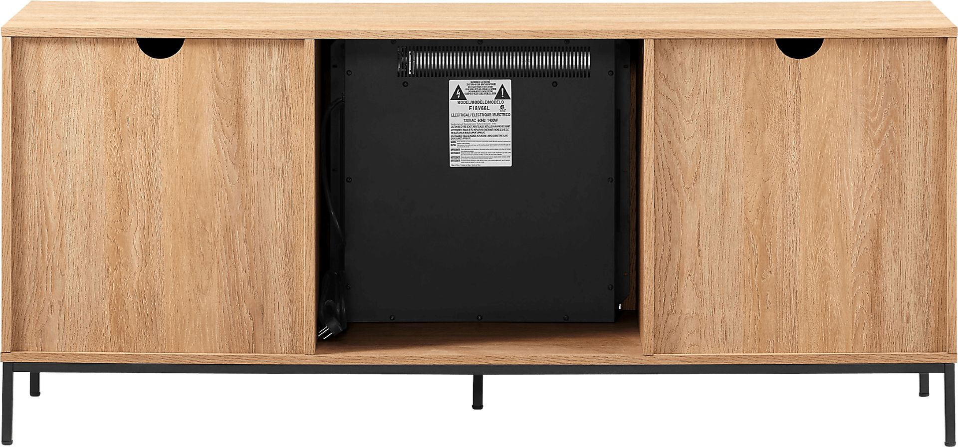Sylvanfield Light Oak 58 in. Console, With Electric Fireplace - Image 4
