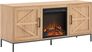 Sylvanfield Light Oak 58 in. Console, With Electric Fireplace