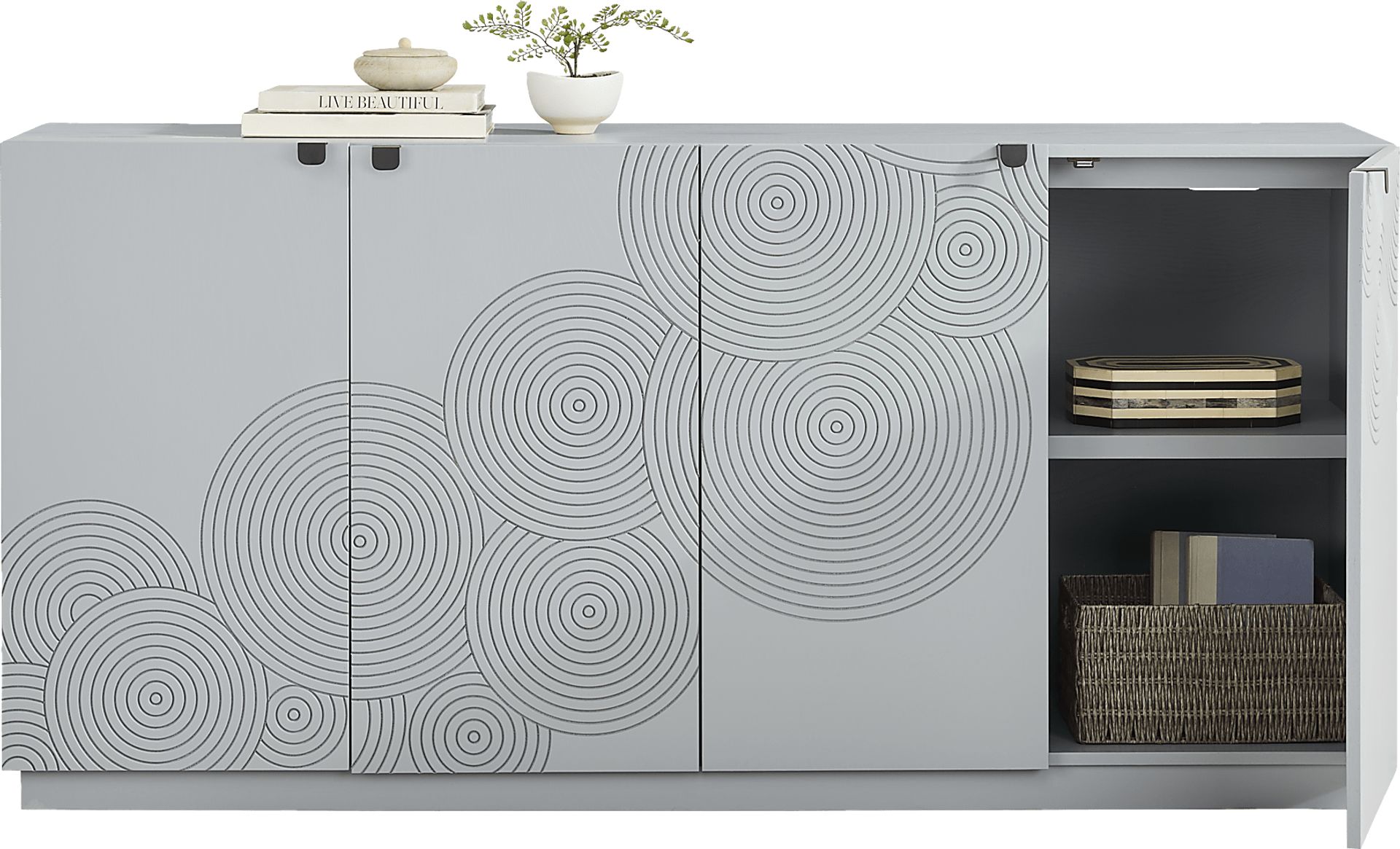 Sylvette Gray 70 in. Credenza - Image 2