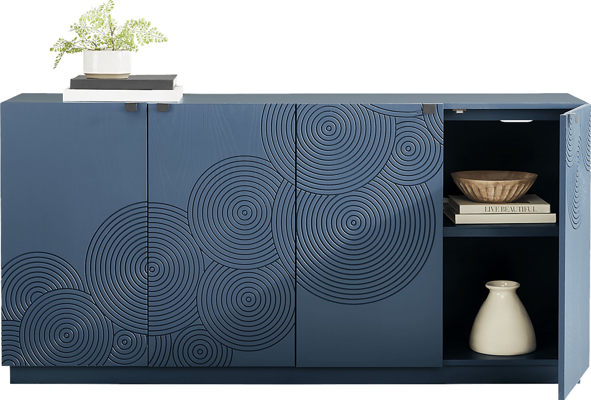 Sylvette Navy 70 in. Credenza - Image 2