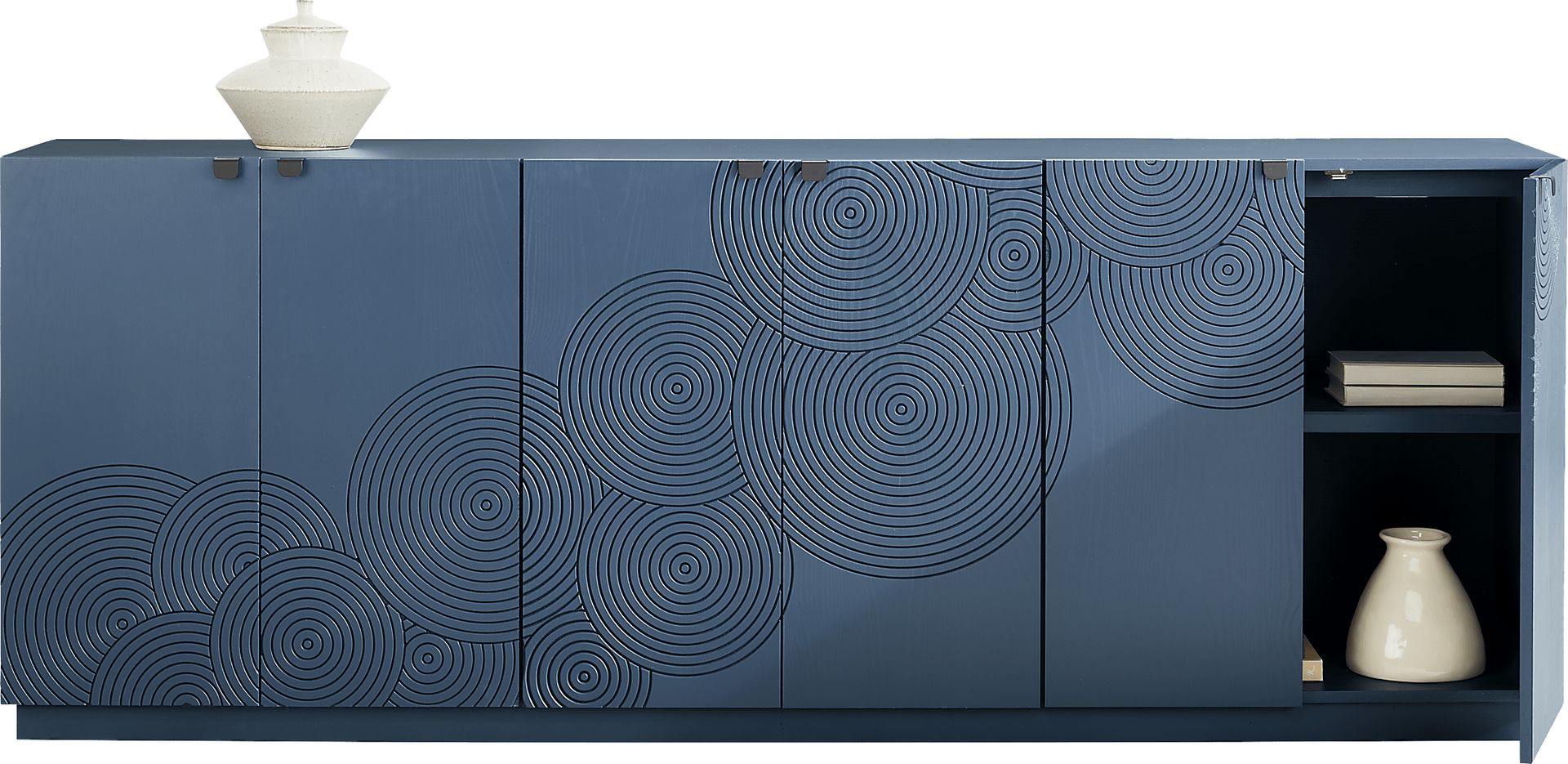 Sylvette Navy 90 in. Credenza - Image 2