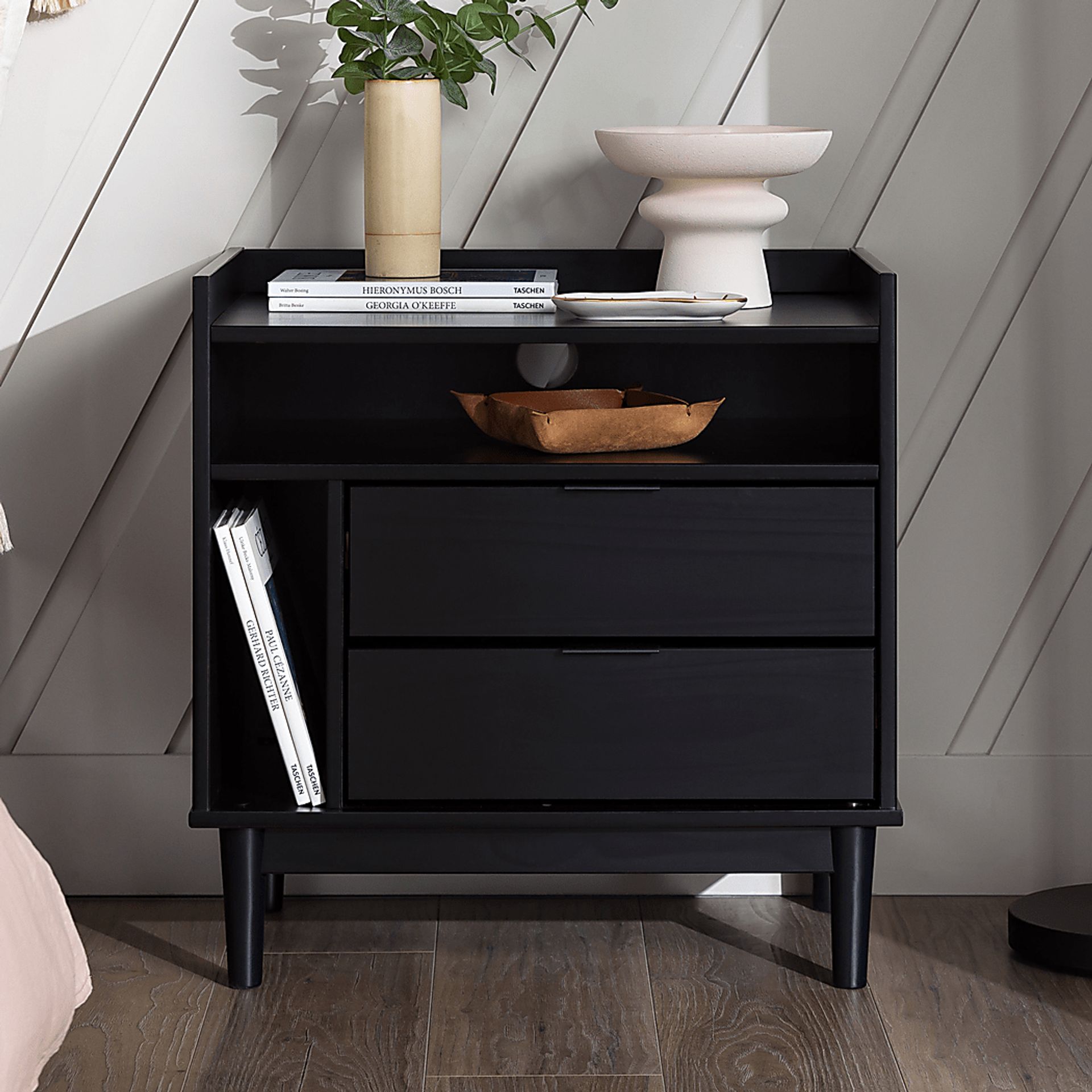 Symelo 2 Drawer Black Nightstand - Image 4