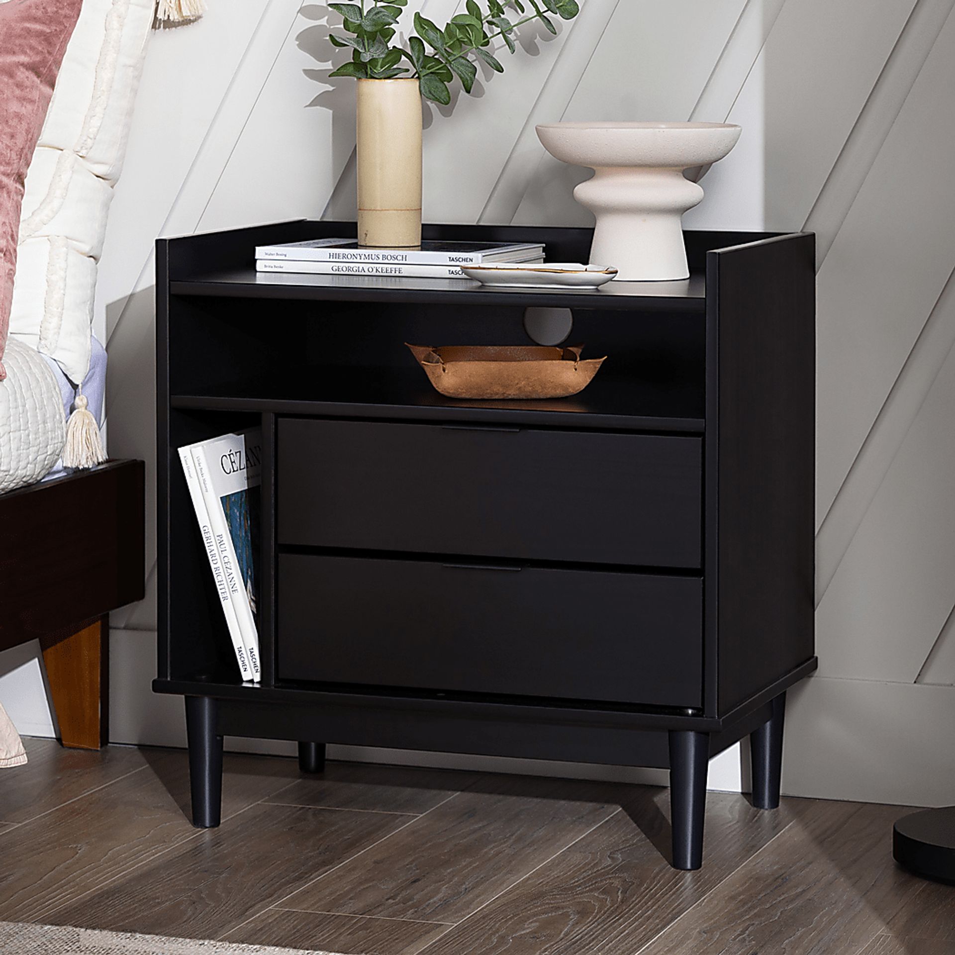 Symelo 2 Drawer Black Nightstand - Image 5