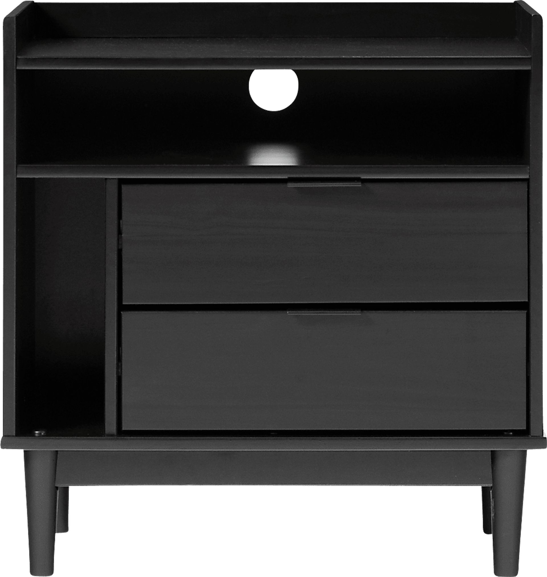 Symelo 2 Drawer Black Nightstand - Image 1