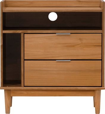 Symelo 2 Drawer Brown Nightstand