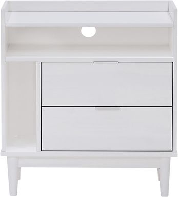 Symelo 2 Drawer White Nightstand