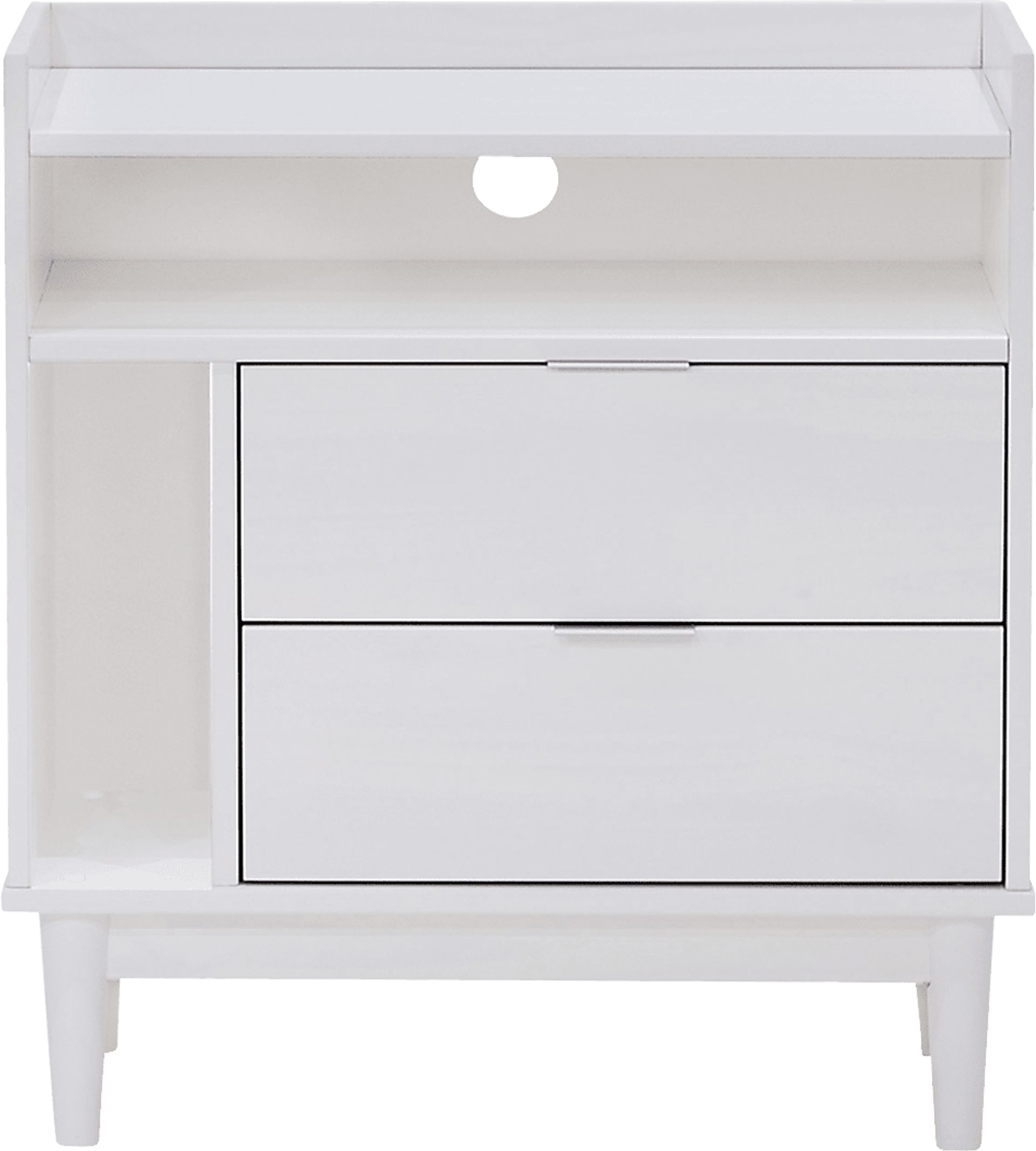 Symelo 2 Drawer White Nightstand - Image 1