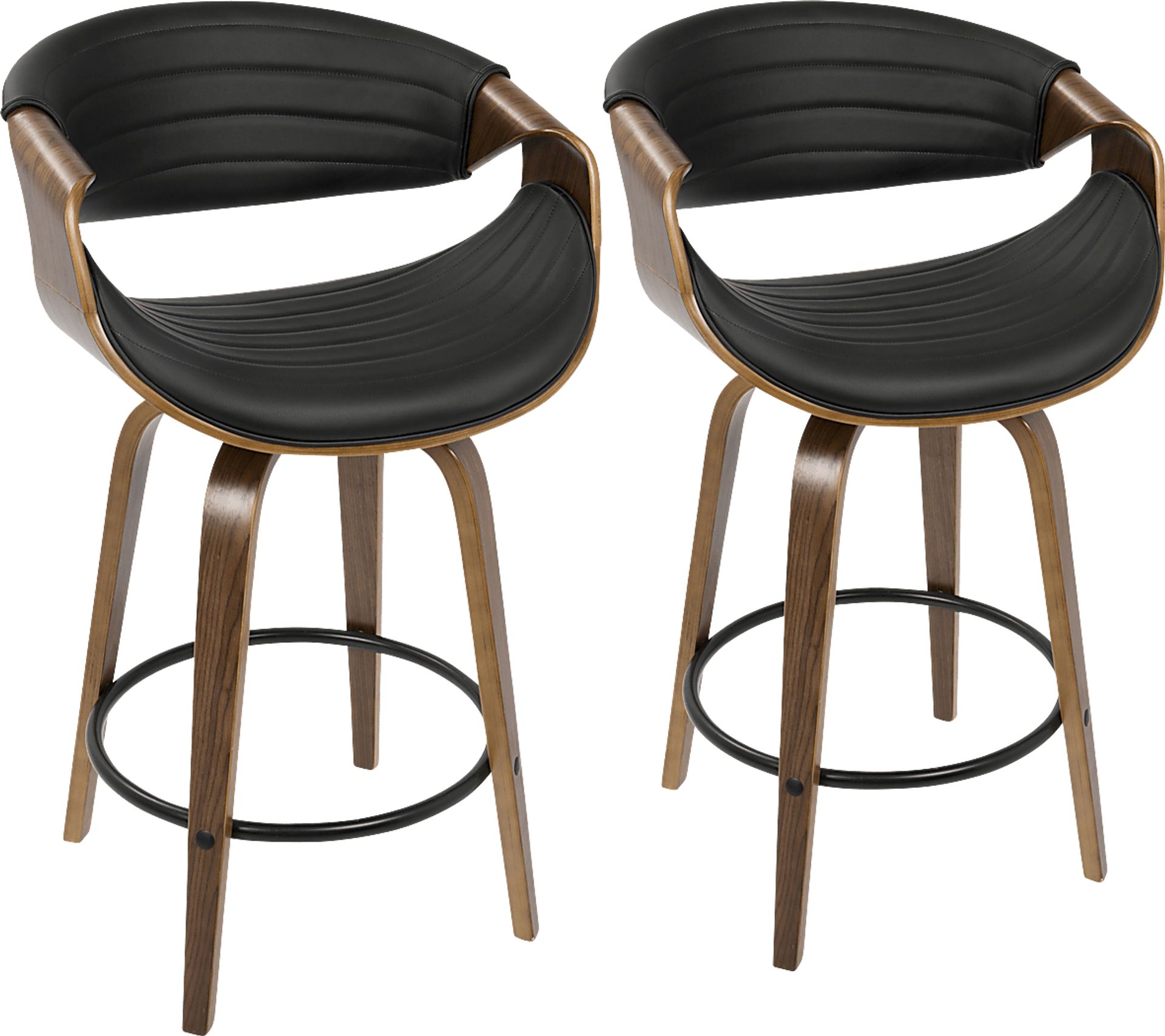 Symphony Place Black Counter Height Swivel Stool (Set of 2) - Image 1