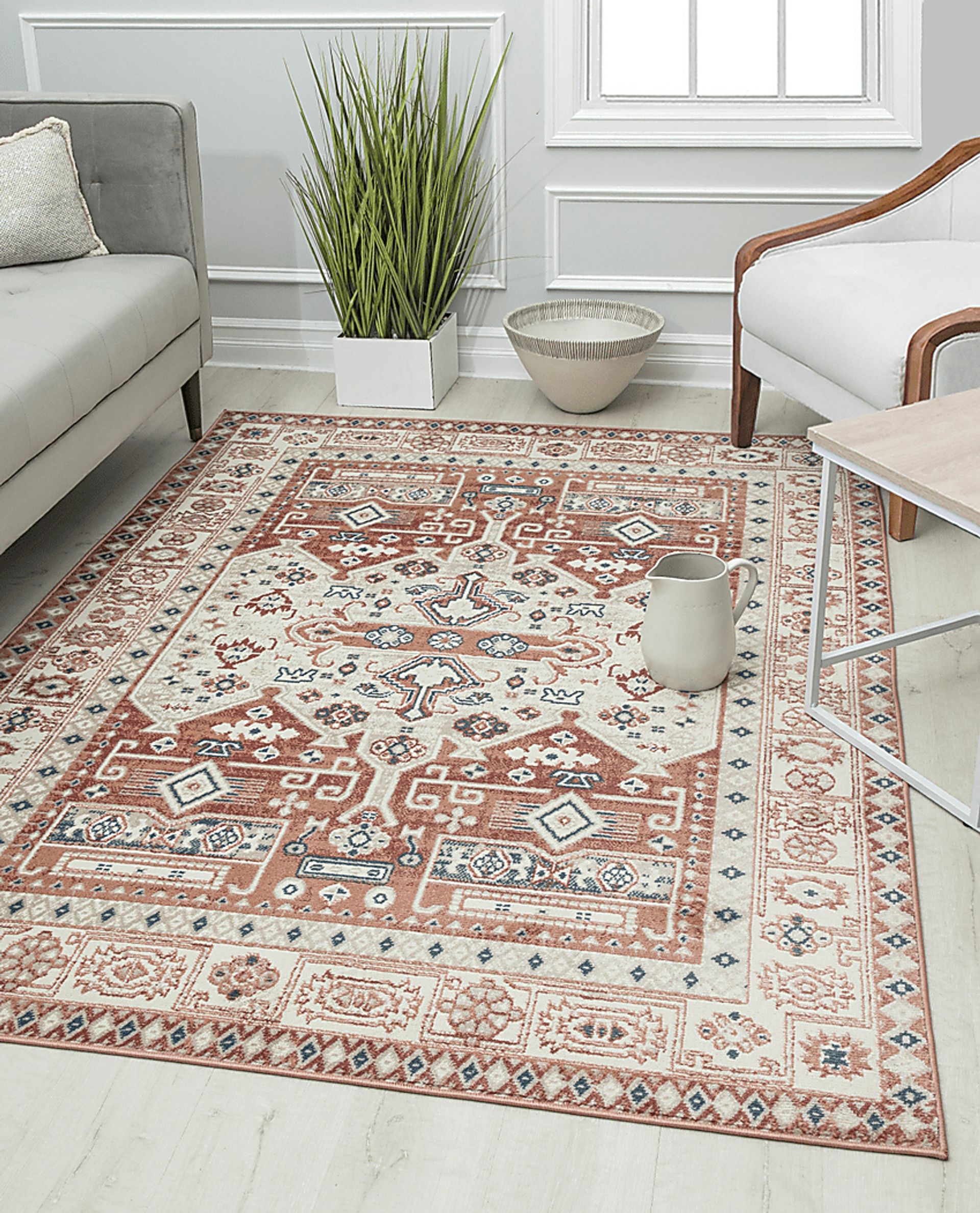 Syrel 5'3 x 7' Orange Rug - Image 2