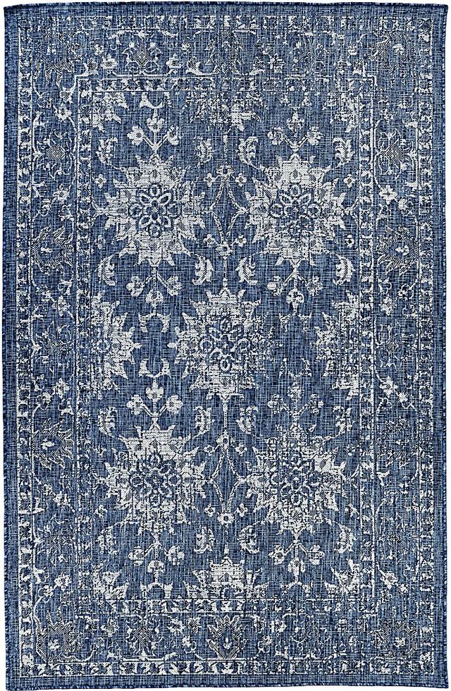 Syros Dark Blue 6'6 x 9'3 Indoor/Outdoor Rug - Thumbnail - Image 1