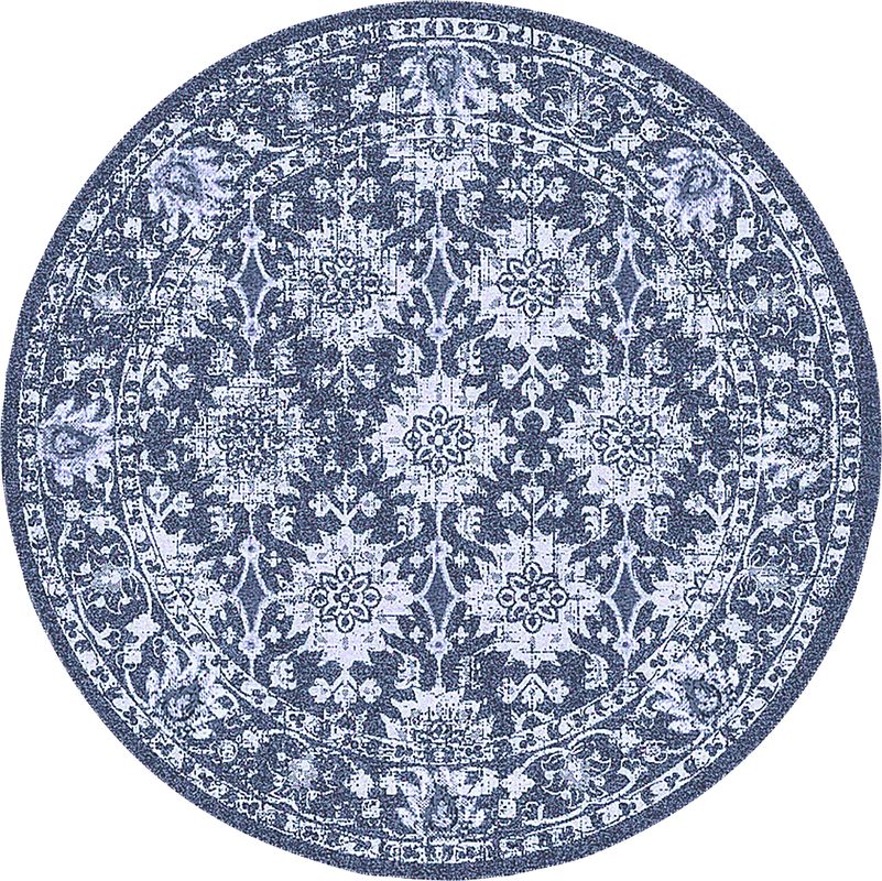 Syros Dark Blue 7'10 Round Indoor/Outdoor Rug