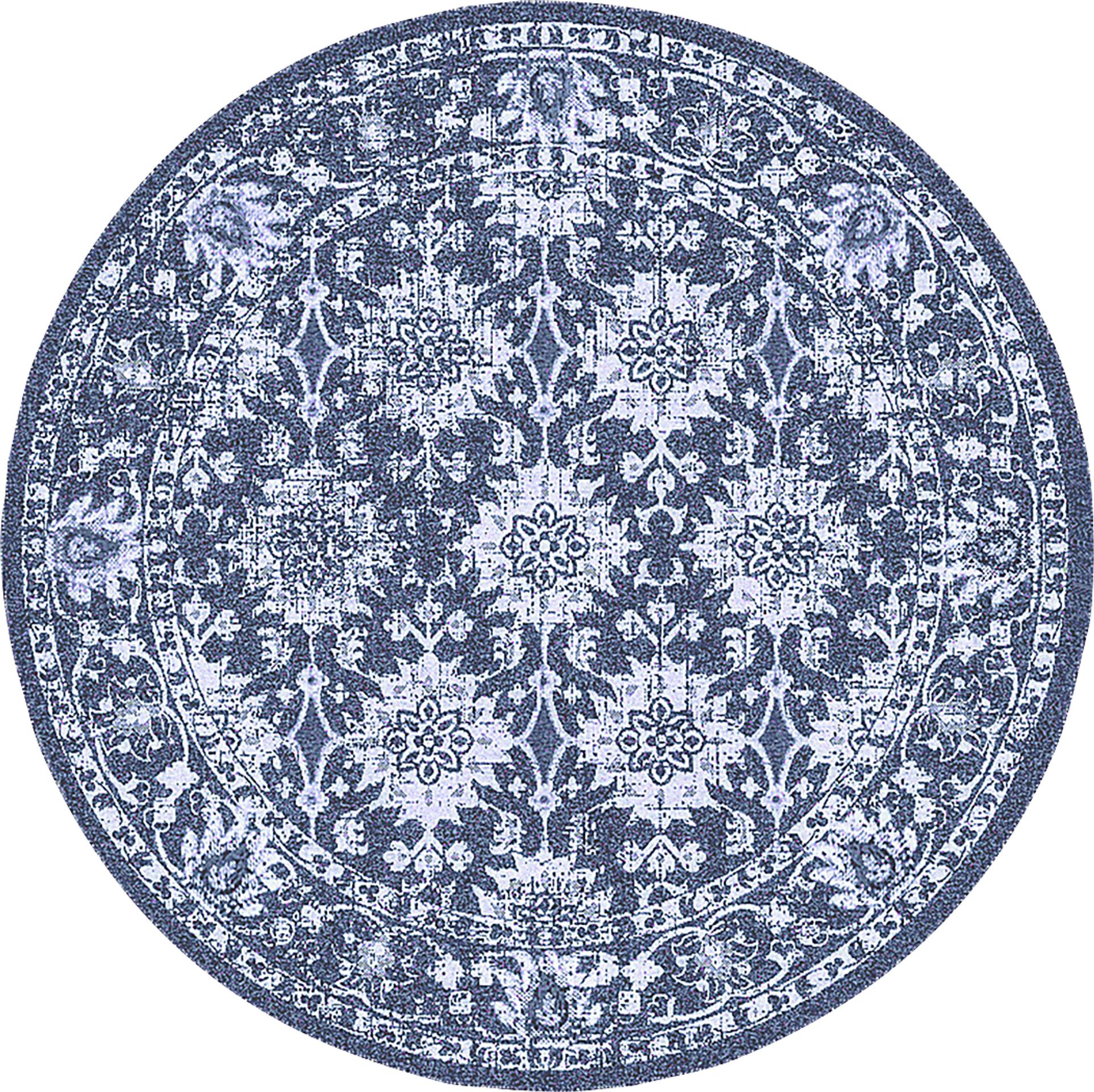 Syros Dark Blue 7'10 Round Indoor/Outdoor Rug