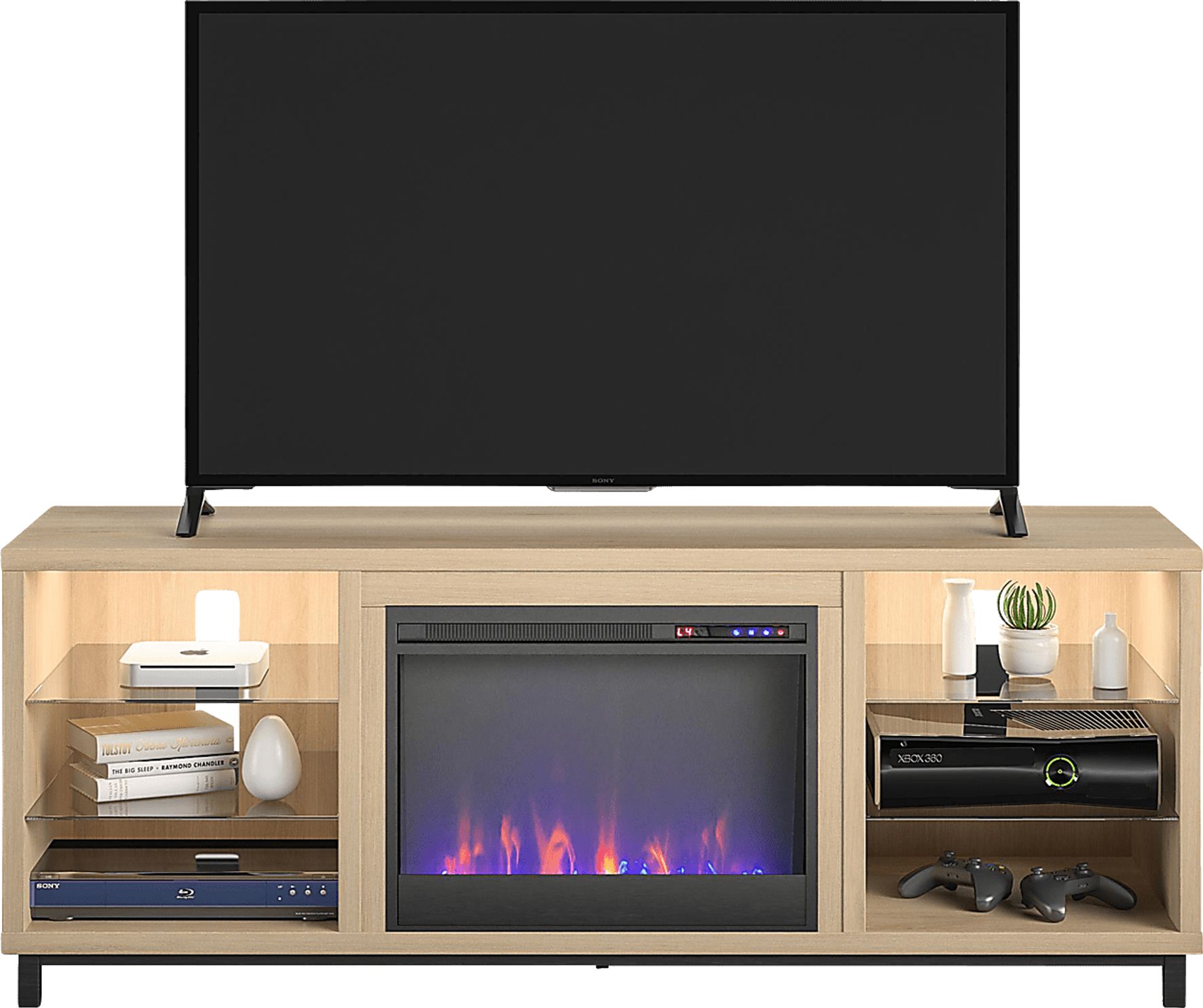 Tabbert Brown 64 in. Console with Electric Fireplace - Image 16