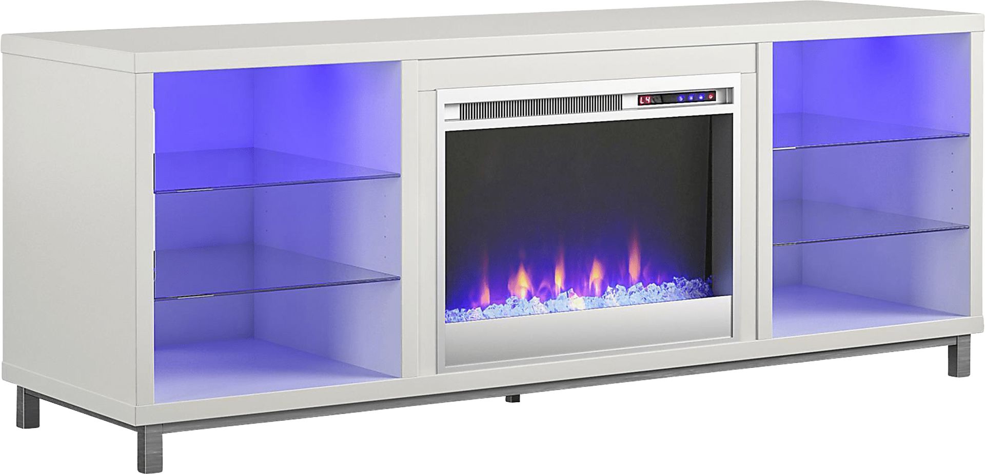 Tabbert White 64 in. Console with Electric Fireplace - Image 4
