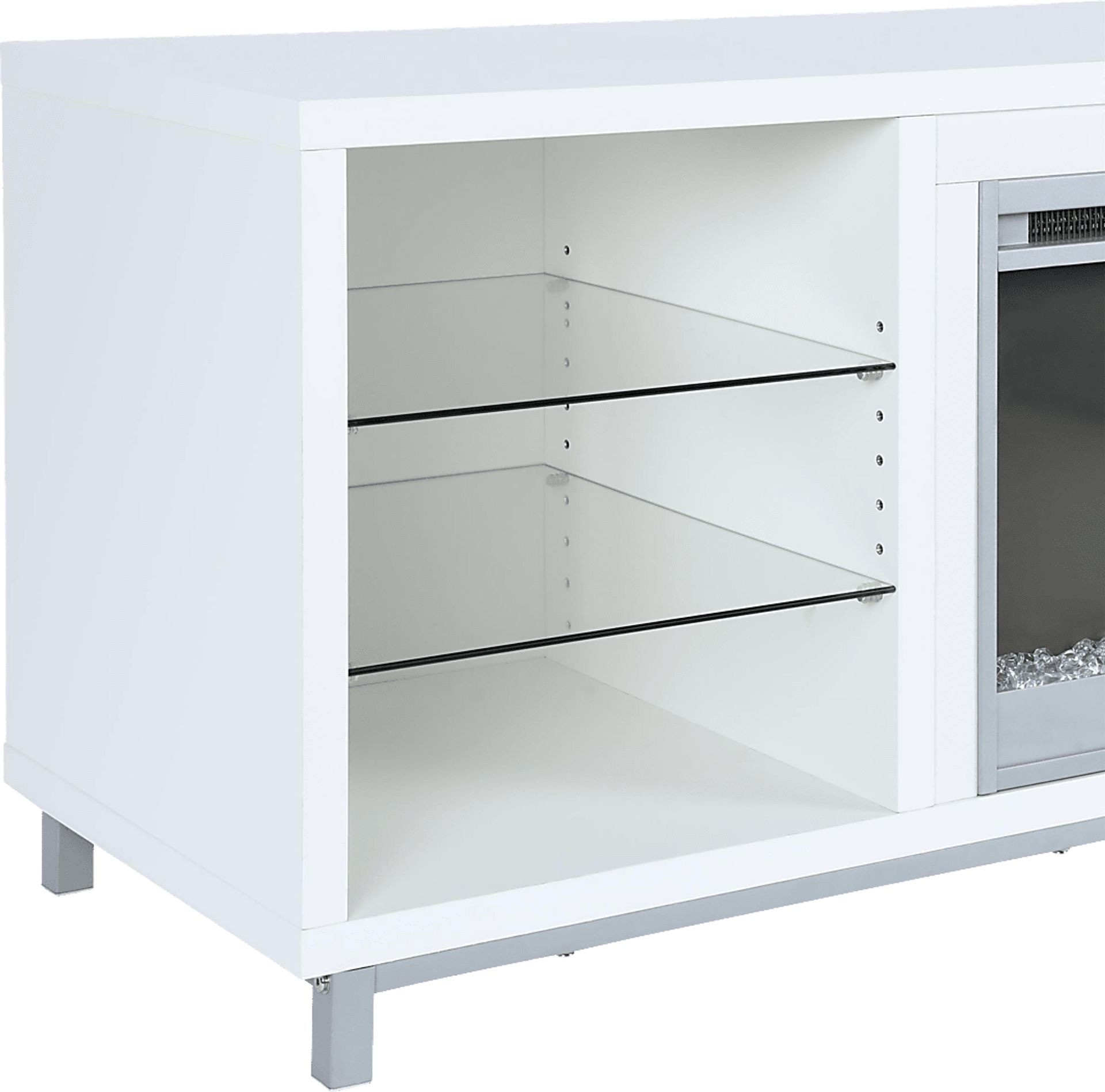 Tabbert White 64 in. Console with Electric Fireplace - Image 5