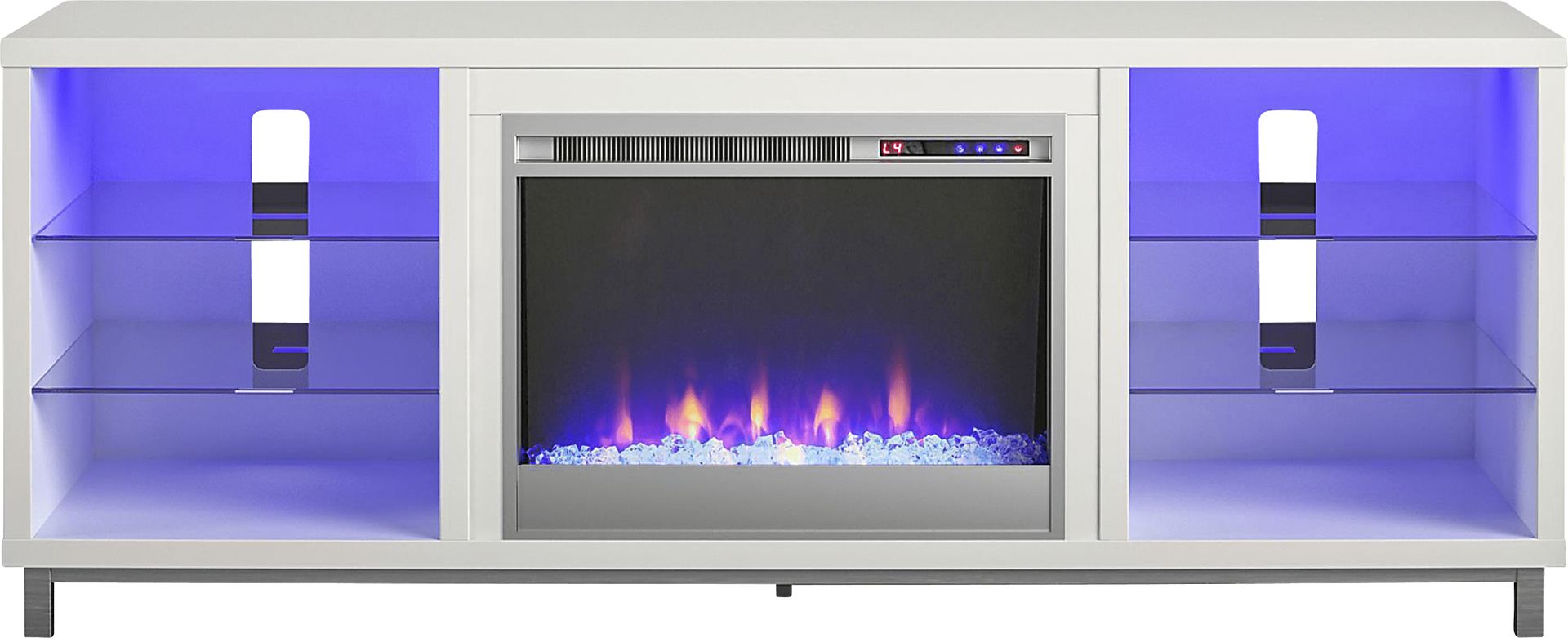 Tabbert White 64 in. Console with Electric Fireplace - Image 1